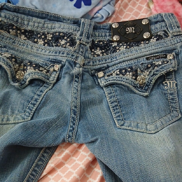 Miss Me Blue Jeans with Embellished Pockets - Picture 1 of 2
